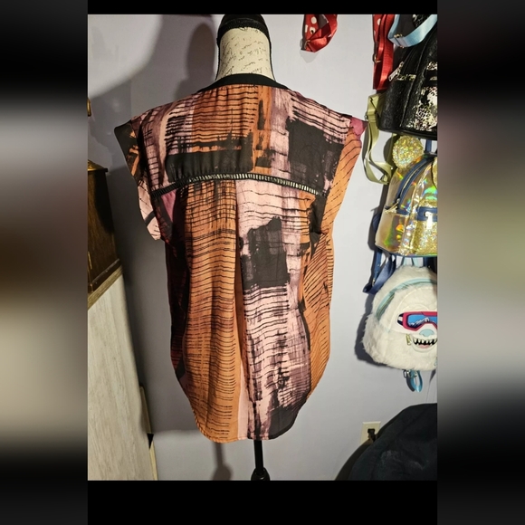 Bar Lll Top Short Sleeves Multicolored Block Ladies Size Large - Picture 6 of 11